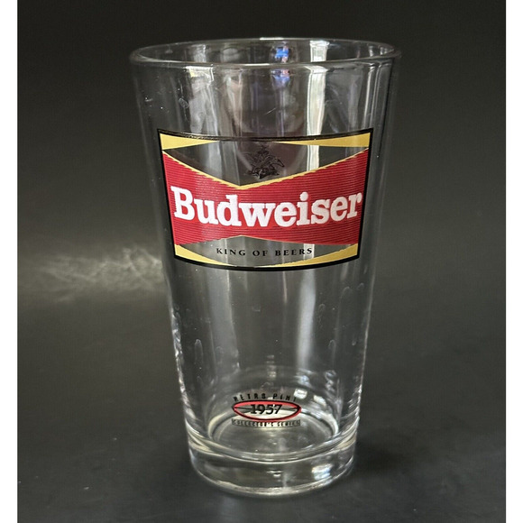 Vintage Budweiser King of Beers Bud Retro 1957 Libbey Glass Tumbler Pint Stein - Picture 1 of 12